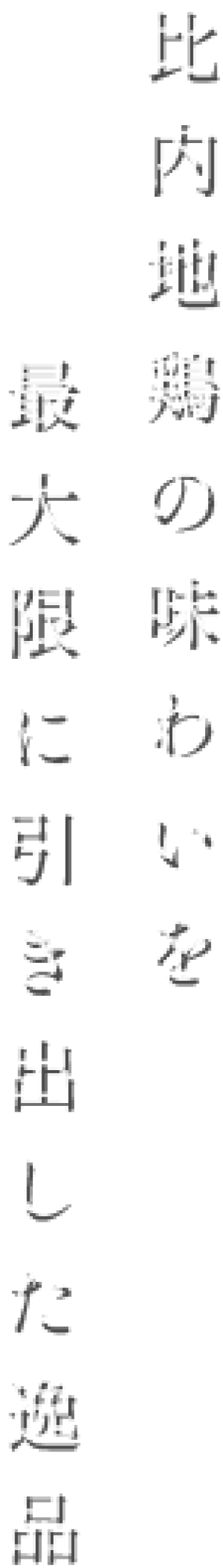 比内地鶏の味わいを最大限に引き出した逸品
